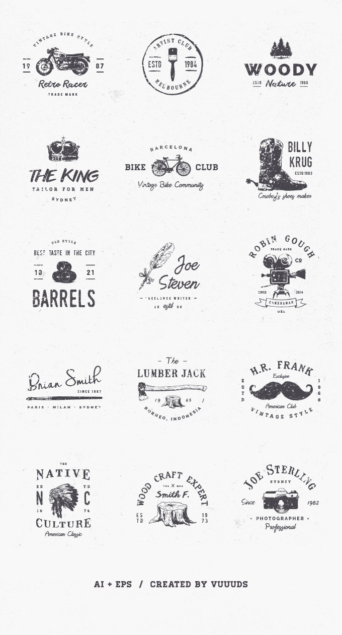 15 Free Retro Vector Logo Templates