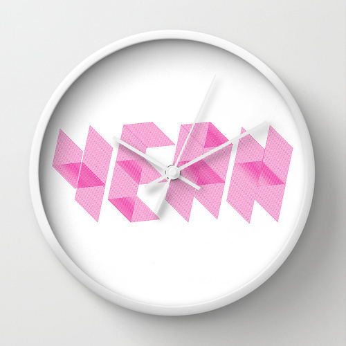YEAH Â Lettering - Wall clock #clock #wall #design #typography