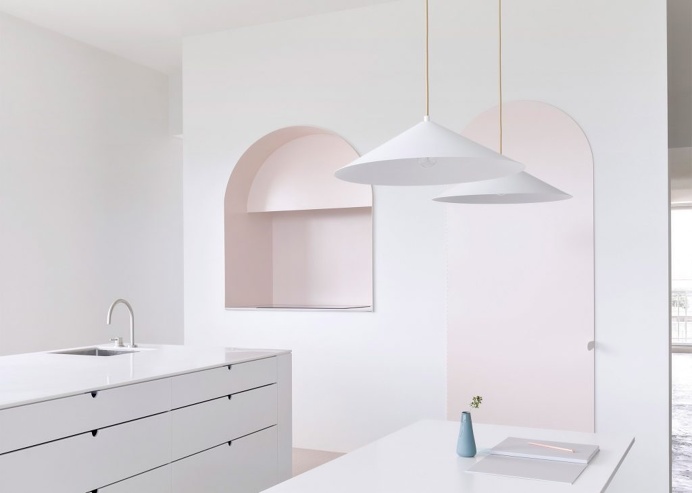 Melbourne Gallery Apartment minimal interior design deluxe concrete white pink soft beautiful beauty scandinavian danish new modern best