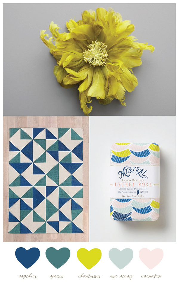 Color Palette: Sapphire + Chartreuse #patterns