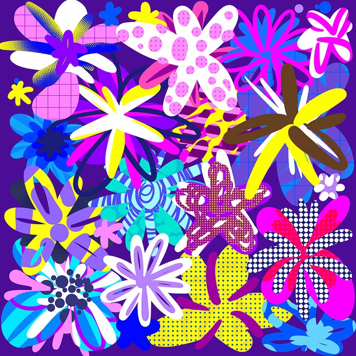 Graffiti Flowers Experimental graphic pattern for key visuals designed by Andrei Robu www.robu.co