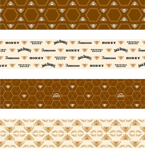 Jack Daniel's Tennessee Honey : Nathan Hinz #pattern #packaging #liquor #bees #honeycomb