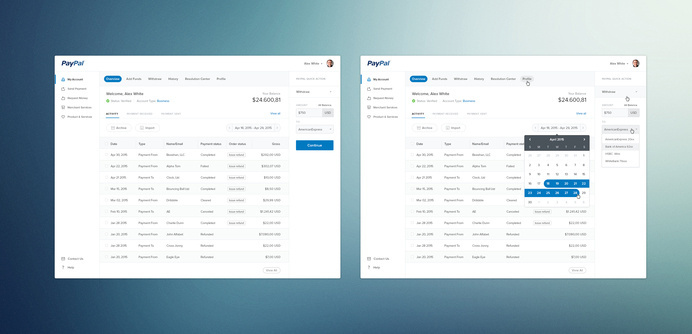 Paypal Redesign by Budi Tanrim #list #financial #application #website #dashboard #finance #webdesign #web