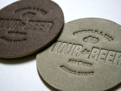 Tour de Beer Mats #blind #beer #stamp #embossing #mat #coaster