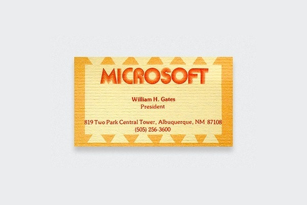 famous business cards collection 4.png #business #gates #card #bill #70s #microsoft