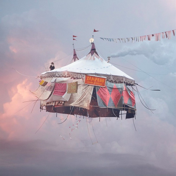 Flying Houses by Laurent Chehere #flying #circus #house