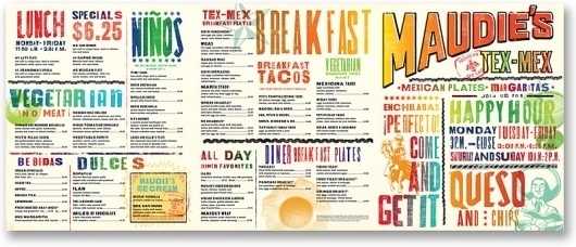 http://www.pentagram.com/en/Maudie's_Menu_2_POP.php #mex #menu #dj #tex #identity #maudies #pentagram #stout #typography