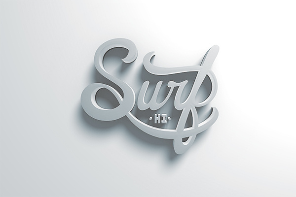 Surf HI on Behance #surf #logo #type #3d #typography