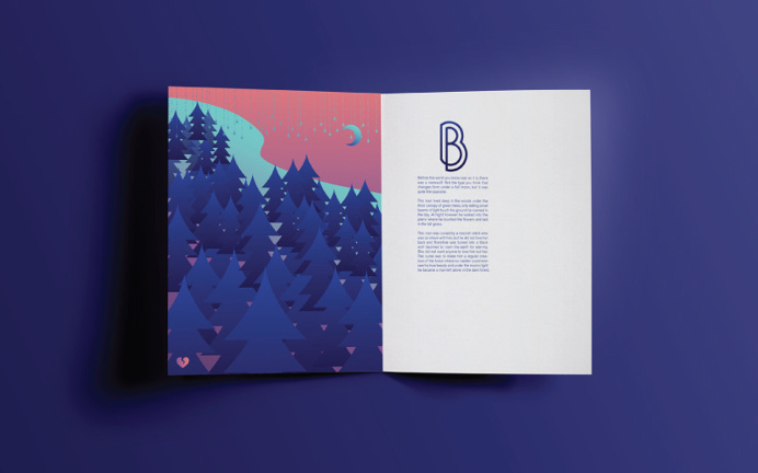 layout design, modern art, moon, vector art, illustration, book art, wolf, wolf and maiden, fairytale, legend, storybook, storybook art, mag