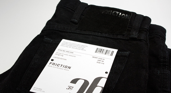 Friction #clothing #letterpress #hang #hangtags #tag #hangtag #jeans