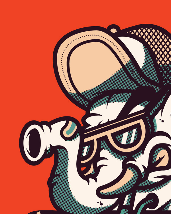 ILUSTRACIÃ"N PARA CAYAB on Behance #vector #elephant #ilustracin #tribute #street #respect #cayab