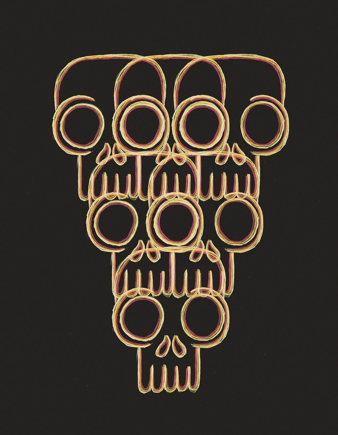 Skulls #mixed #illustration #skulls