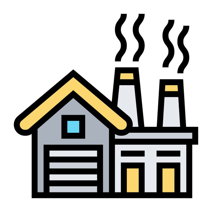 See more icon inspiration related to architecture and city, manufacturer, establishment, company, property, industrial, industry, factory, buildings and building on Flaticon.