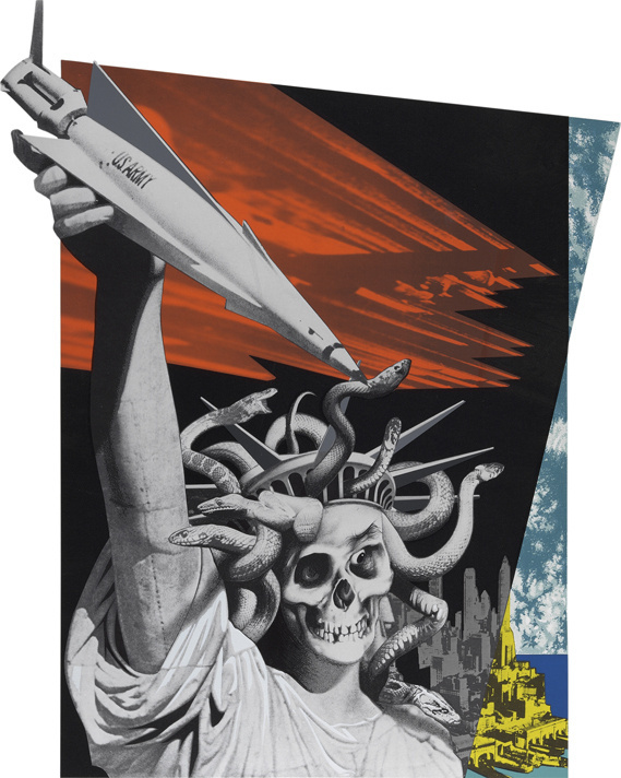 Creative Review - The American Way of Life by Josep Renau #renau #liberty #america #war #death #medusa #collage #red