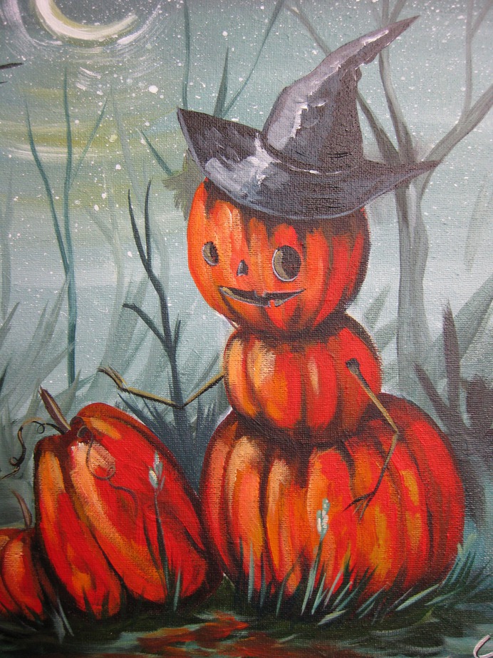 beginner easy halloween paintings & paint by numbers #painting