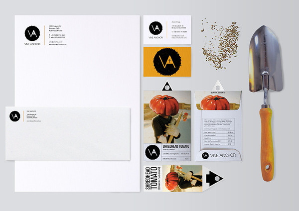 Vine Anchor Aaron Craig #vine #branding #print #design #aaron #monogram #seeds #brand #identity #logo #anchor #craig