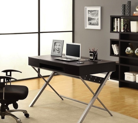 Monarch Specialties Cappuccino Finish Hollow Core Connect-It Tablet Desk #gadget
