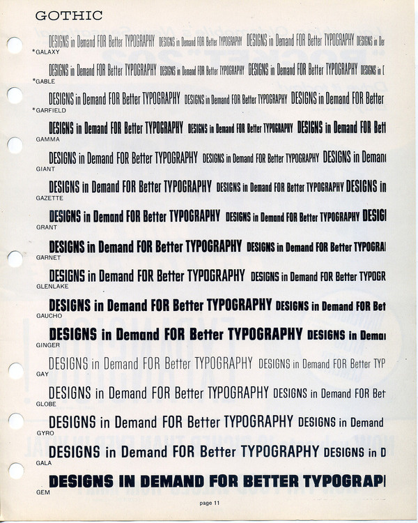 Filmotype specimen #type #specimen #typography