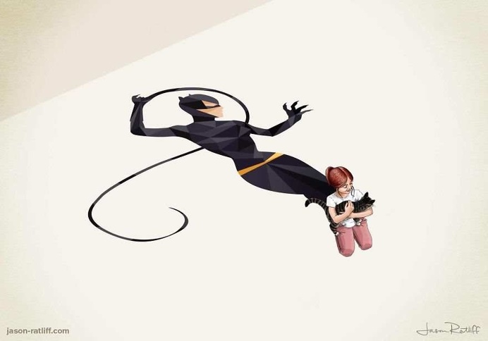 Children's Superheroes Shadows by Jason Ratliff