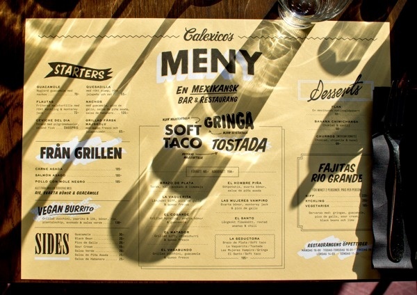 Calexico's on Behance #pink #menu #restaurant #snask #identity #gold #foil