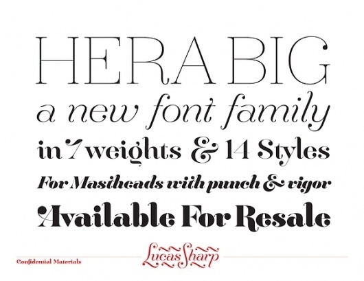 Hera Big - Font Family on the Behance Network #font #hera #sharp #lucas