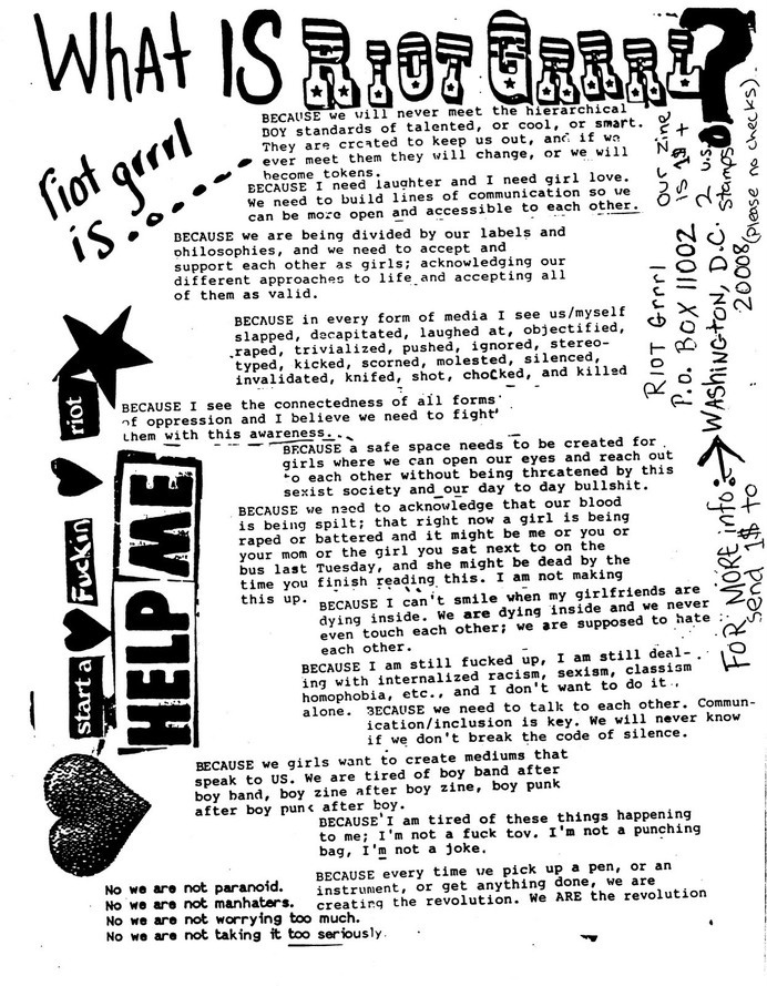 Riot Grrrl Manifesto #manifesto #layout