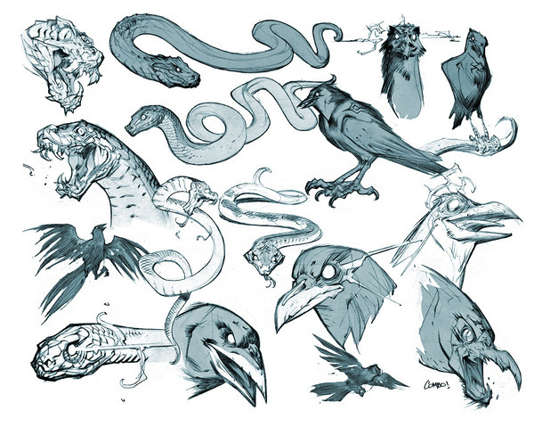 Darksiders Creatures #snakes #joe #sketches #mad #raven