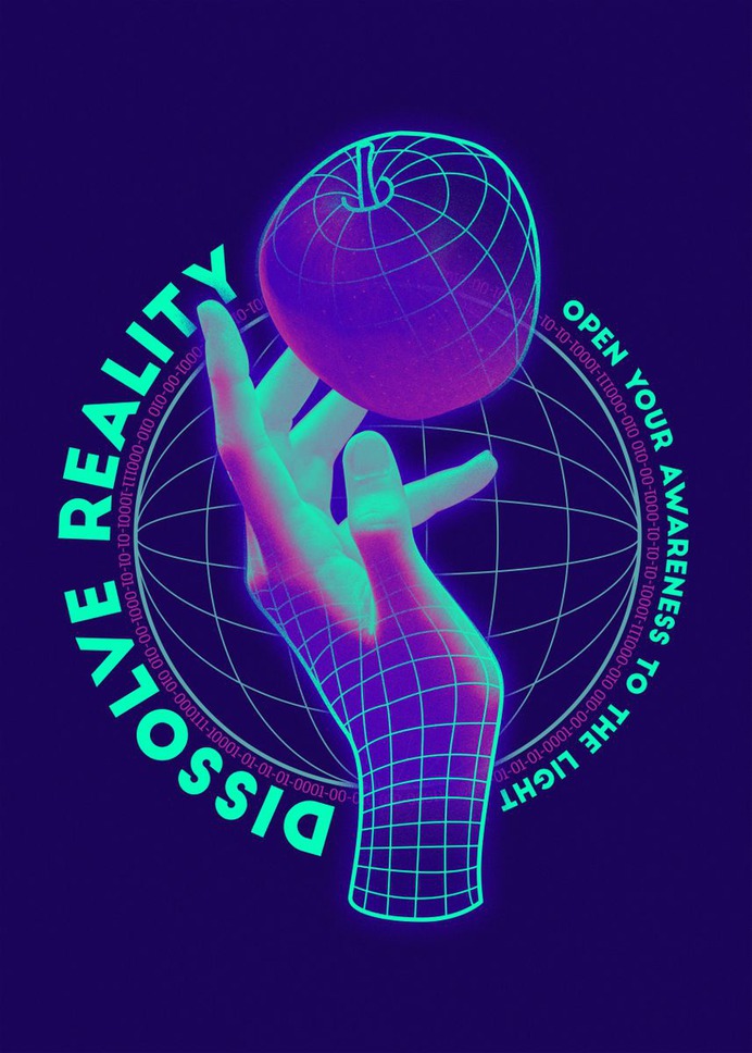 "Wireframe Hand" Poster Print on metal by Sam Kal