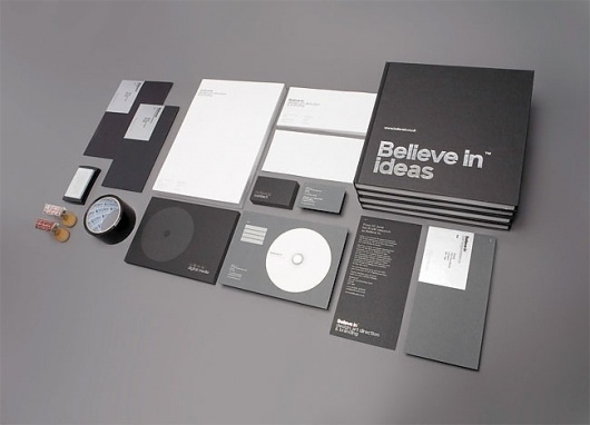 Believe in | Identity Designed #white #silver #print #in #black #believe #grid #identity #stationery #foil
