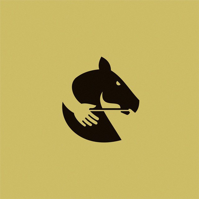 Negative Space Horse Logo