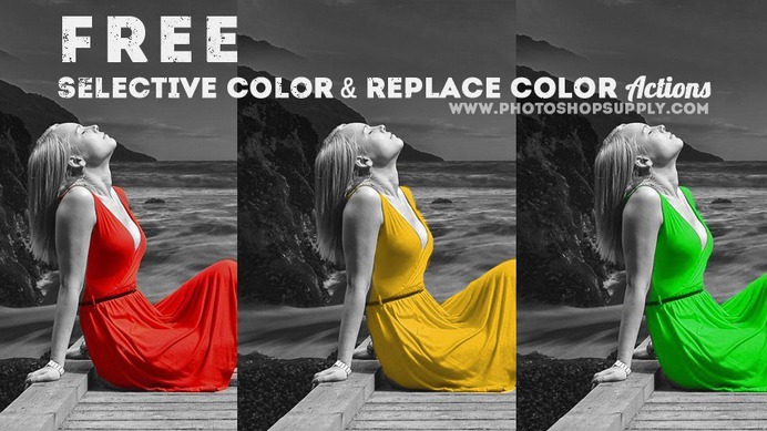 Selective Color & Replace Color Photoshop Action | FREE