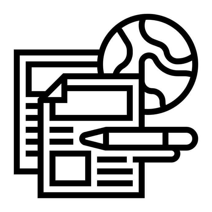 See more icon inspiration related to news, global, write, pen, script, files and folders, information, writing and communication on Flaticon.
