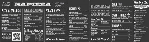 Napizza Wall Menu #branding #board #design #menu #restaurant #typography