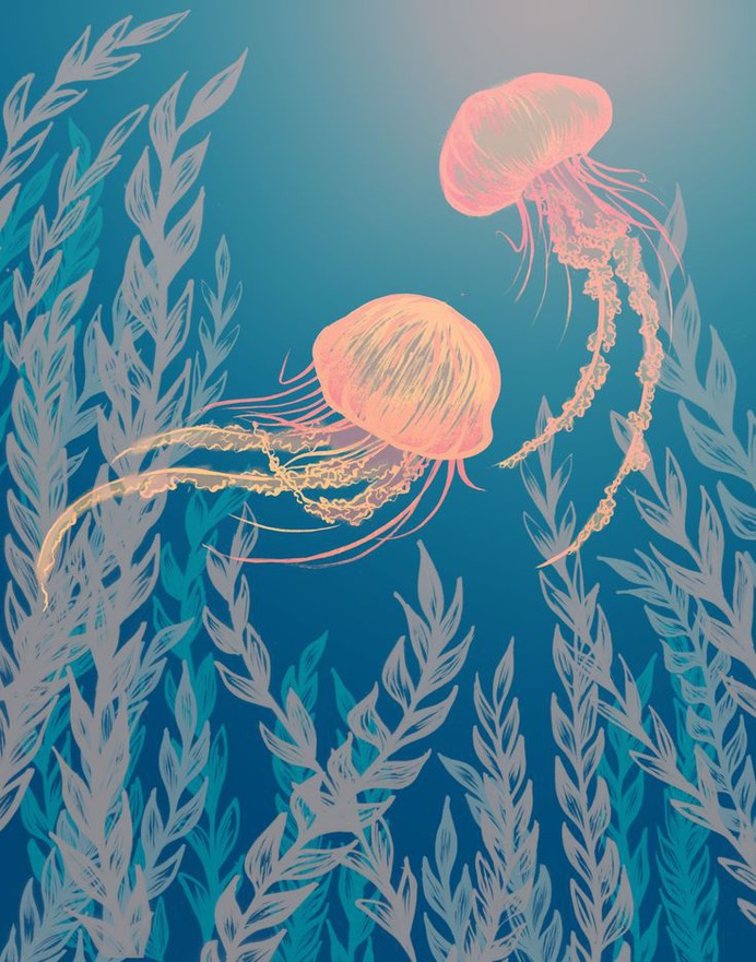 easy jellyfish painting & jellyfish paint by numbers #painting