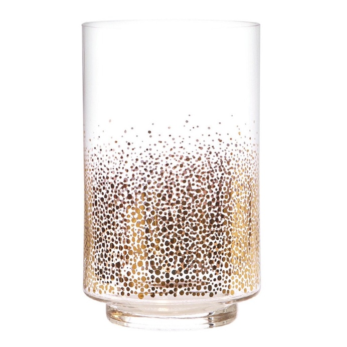 Kirby Gold Dots Glass Hurricane