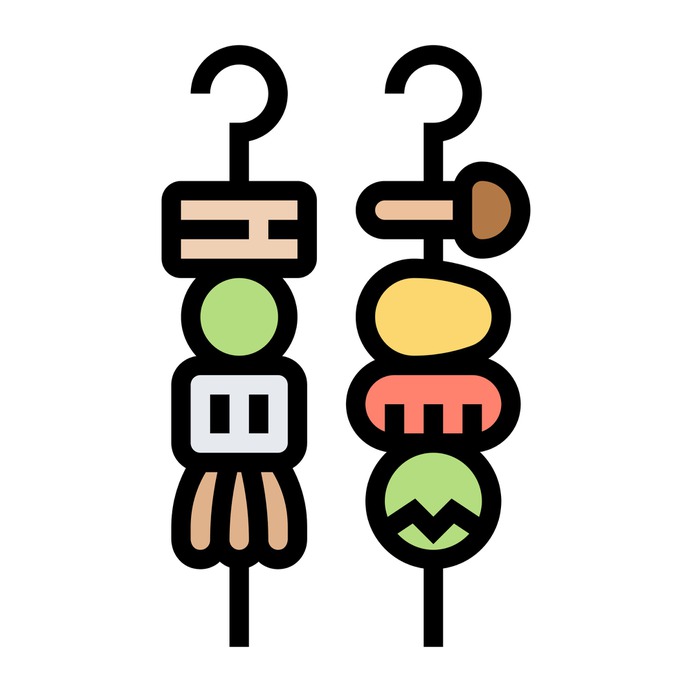 See more icon inspiration related to bbq, grill, meat, food and restaurant, Tools and utensils, skewer, skewers, meal, barbecue, vegetables and food on Flaticon.