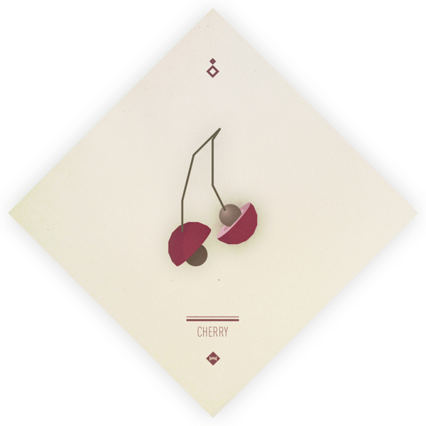 Digital Fruits - Cherry #vector #print #fruit #cherry #digital #illustration #poster #paper