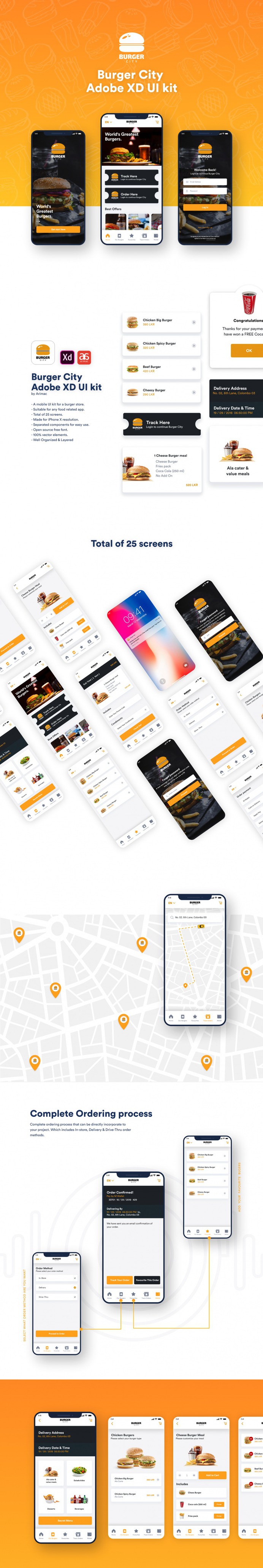 Burger City – Adobe XD UI kit