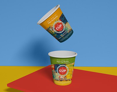 Free Brand Paper Cup Mockup PSD