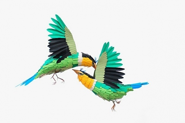 New Paper Birds and Wildlife by Diana Beltran Herrera | Colossal #papercraft #birds