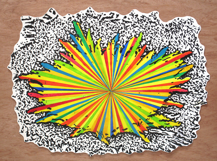 Splash, by Dan Bina #ink #new #drawing #wood #art #york #splash #paper #brooklyn #cutout