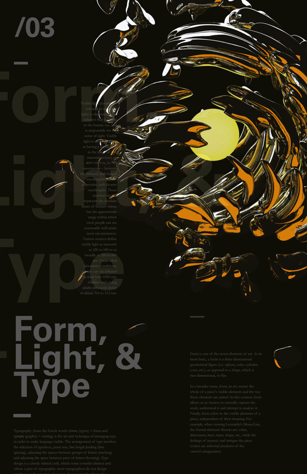 Form, Light, & Type by Christopher Vinca #form #cinema4d #print #design #vray #poster #type #layout #light