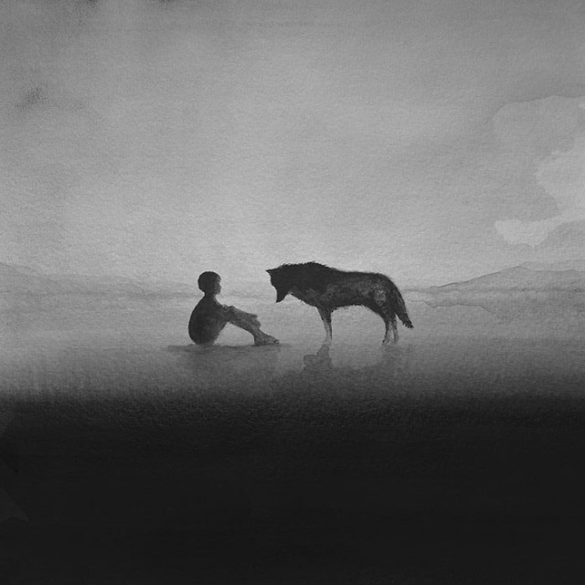 Black And White Watercolors Painting by Elicia Elidanto #painting art #watercolors