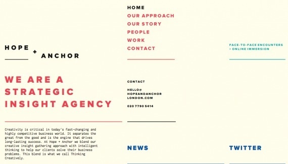 Hope + Anchor - Web design inspiration from siteInspire #design #graphic