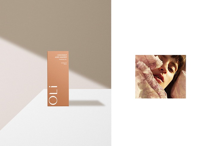 Oli cosmetic branding - Mindsparkle Mag Anastasia Dunaeva designed Oli – the new tanning oils line, so they wanted to create catchy brand positioning in minds of new customers. #logo #packaging #identity #branding #design #color #photography #graphic #design #gallery #blog #project #mindsparkle #mag #beautiful #portfolio #designer