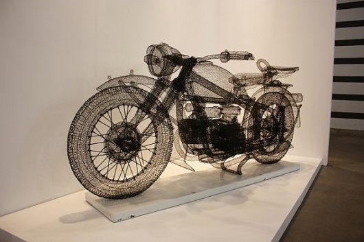 A Peek Inside ART HK 2011 | Colossal #sculpture #wire #wireframe #art #motorcycle