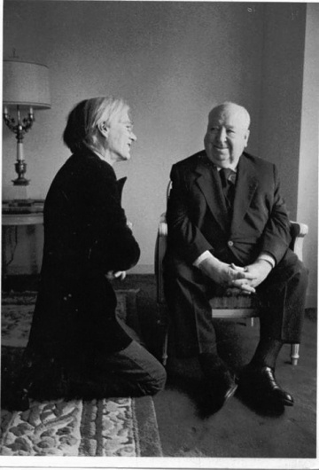 awesome people hanging out together #andy warhol #alfred hitchcock