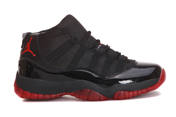 Nike Air Jordan 11 Retro Black Red Custom Mens Shoes #shoes