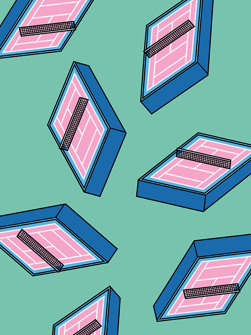 Let's go down to the tennis courts #pattern #tennis #print #court #retro #80s #cool