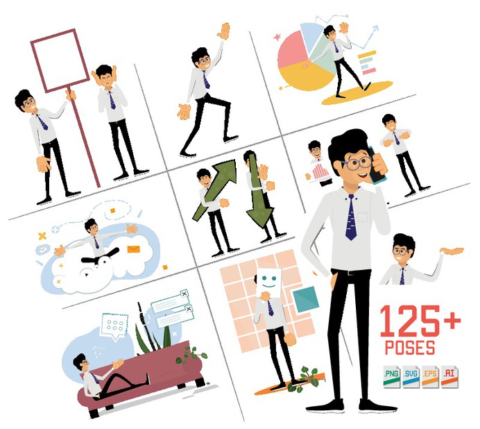 Albert illustrations pack 125 poses